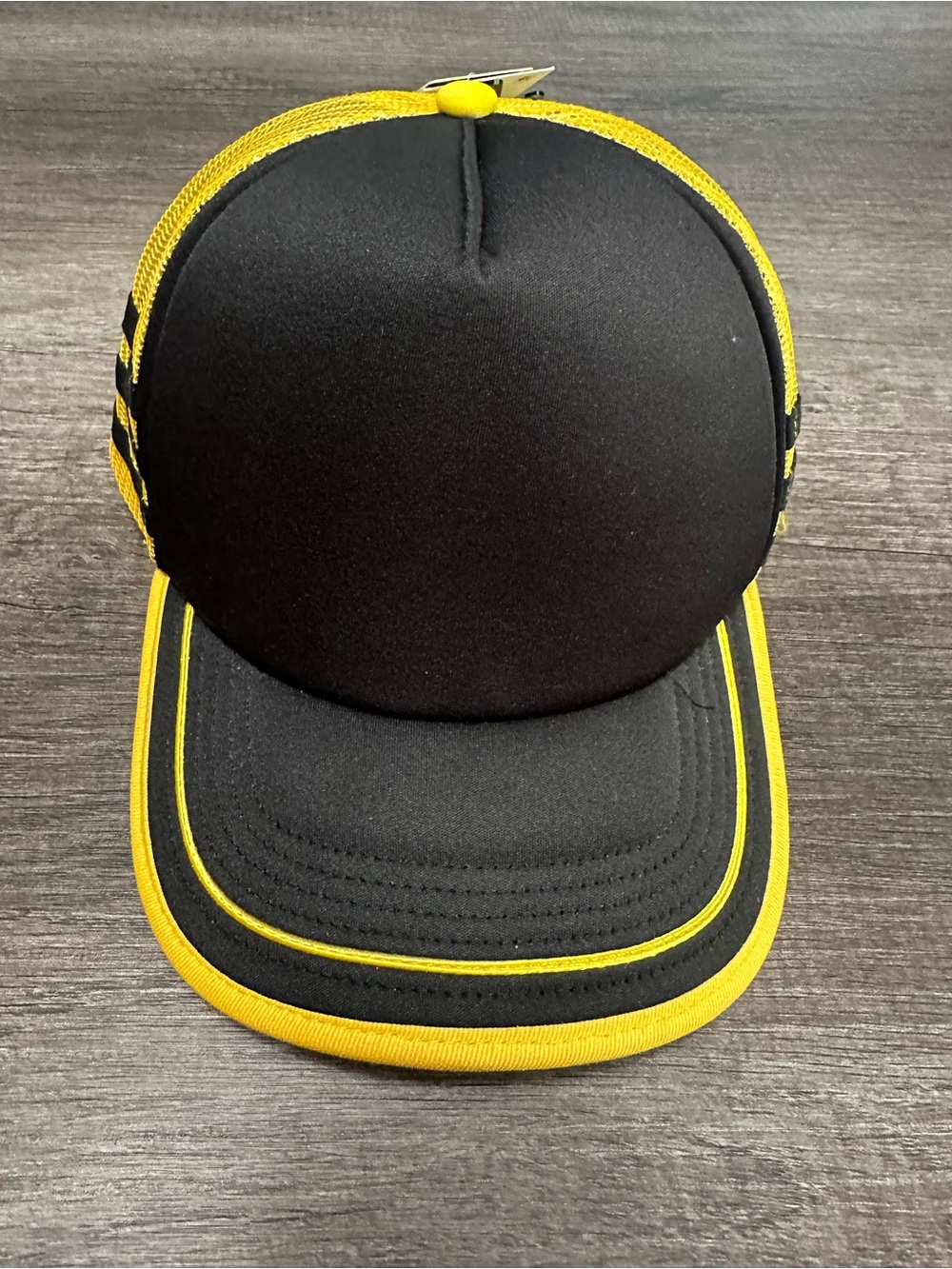 Netflix Stranger Things Black & Yellow Mesh Trucker Hat Cap, One Size Fits Most